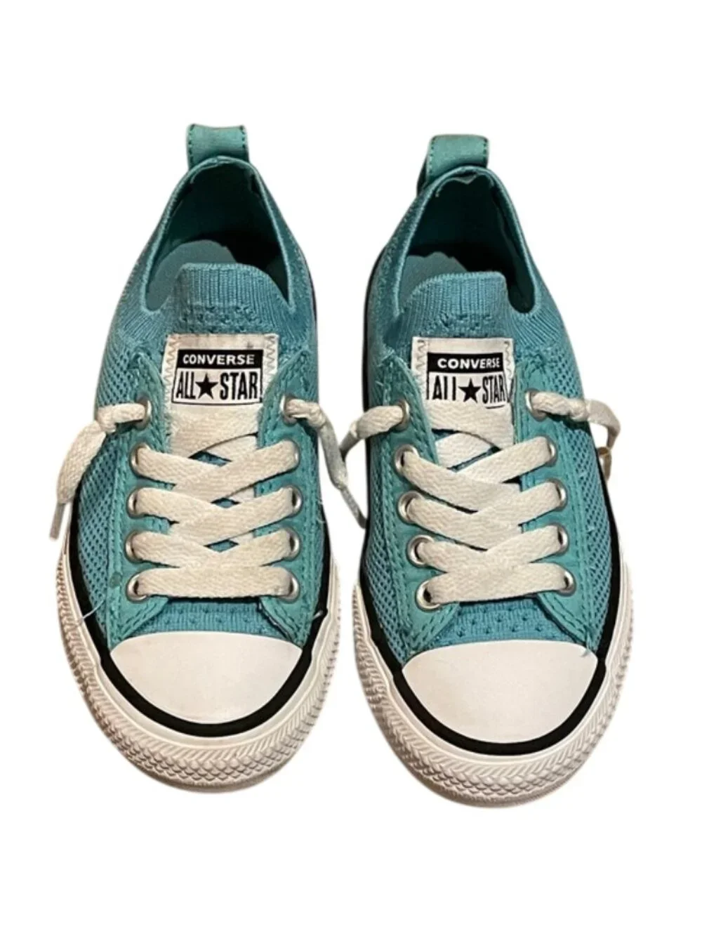 Converse Chuck Taylor All Star Knit Easy-On Sneakers Youth US 11 Aqua Ocean Drip